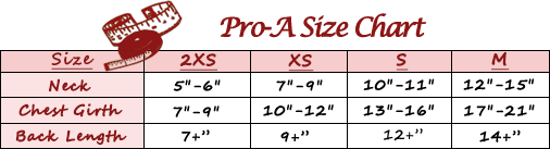 Pro A Size Chart
